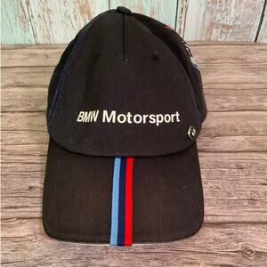 Puma BMW Motorsport Black Baseball Cap Hat M Power Strapback Logo Mens OSFA